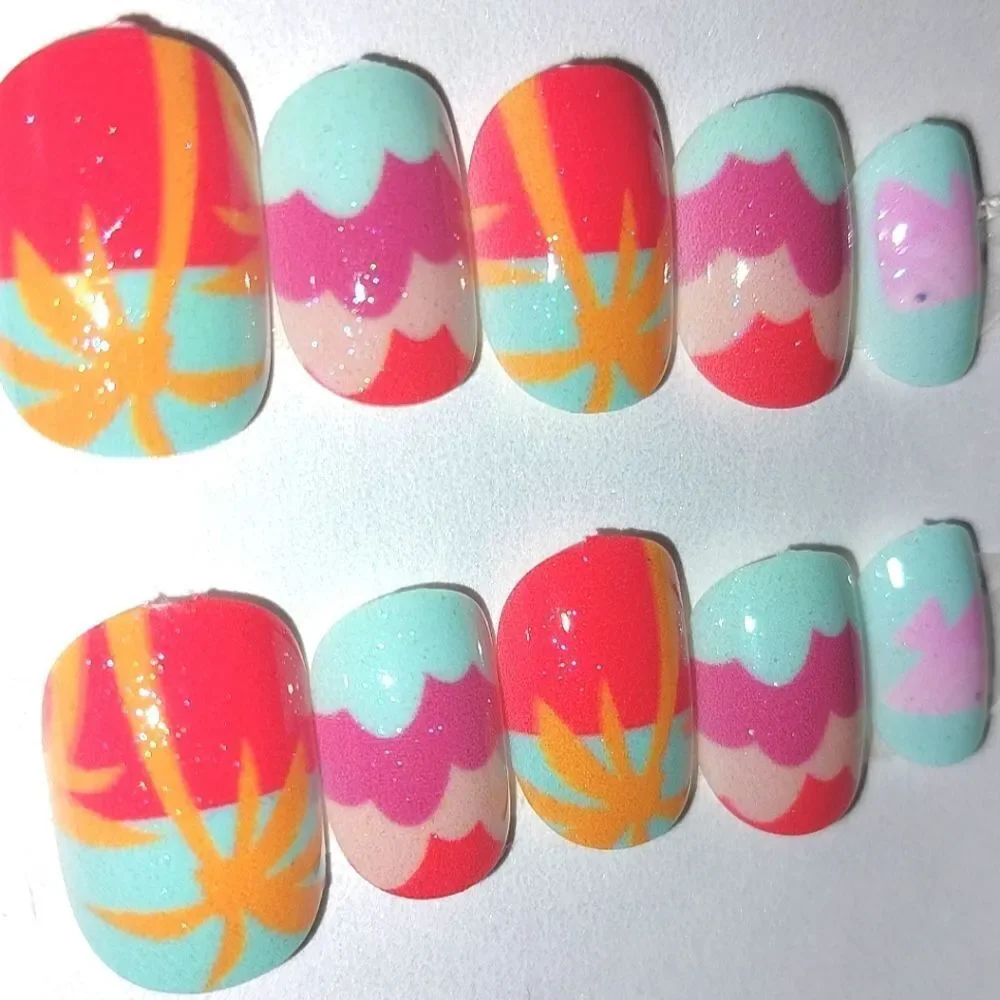 Kids custom 10pc  press on nails for girls and teens